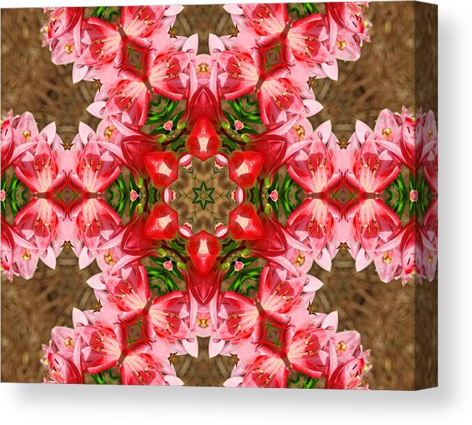 Red Canvas Print featuring the photograph Red Rose Kaleidoscope by Bill Barber