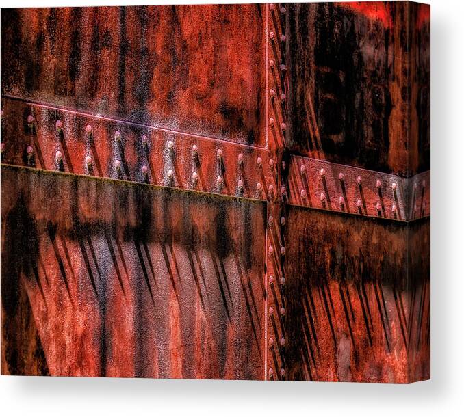 Abstract Canvas Print featuring the photograph Red Shadows by James Barber