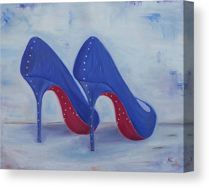 Shoes Canvas Print featuring the painting Red Soul Shoes by Neslihan Ergul Colley