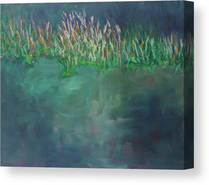 Impressionist Canvas Print featuring the painting Reeds at Green Cay by Ellen Eschwege