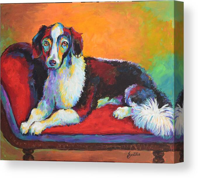 Pet Canvas Print featuring the painting Regal Puppy by Jyotika Shroff