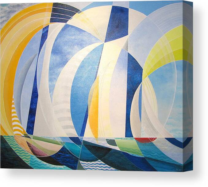 Sky Canvas Print featuring the painting Regatta by Douglas Pike