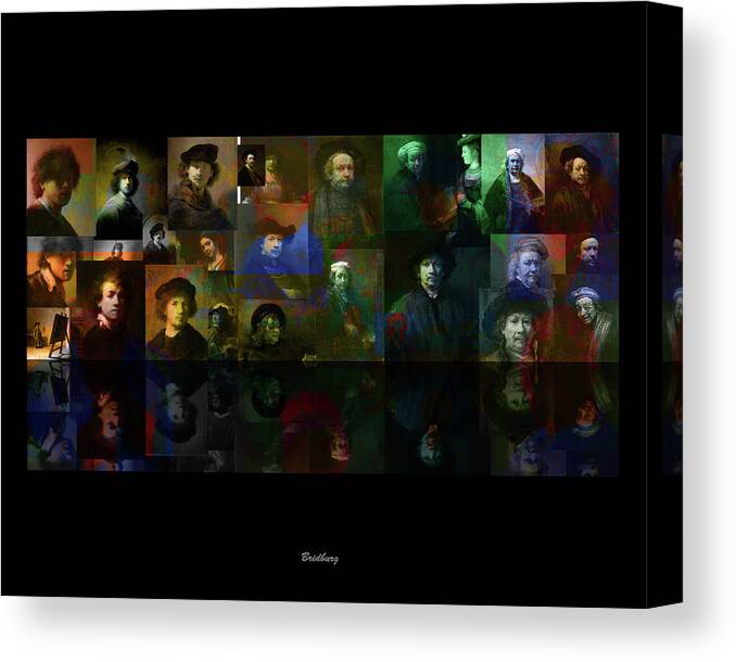 Postmodernism Canvas Print featuring the digital art Rembrandt and Colors by van Gogh by David Bridburg