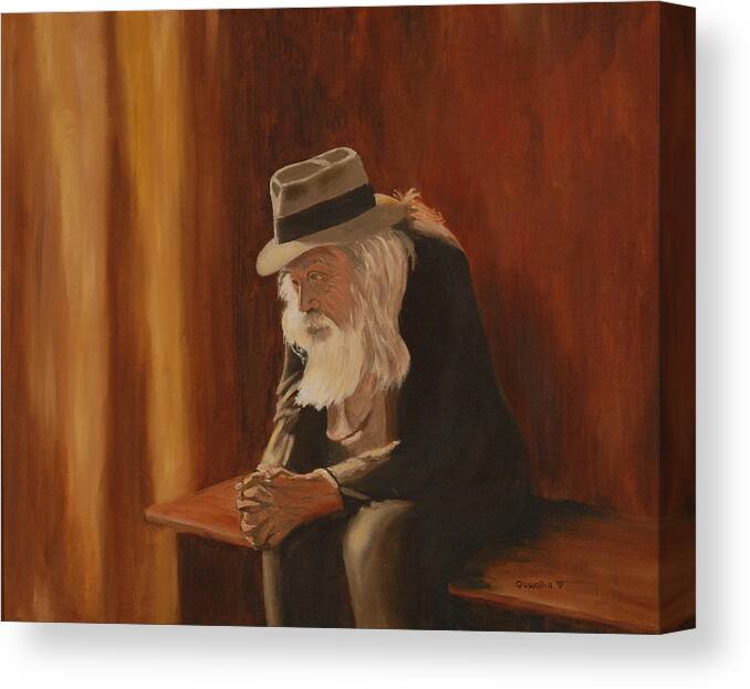Man Canvas Print featuring the painting Remembrance by Quwatha Valentine
