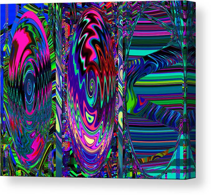 Modern Art Abstract Contemporary Vivid Colors Canvas Print featuring the digital art Ripple by Phillip Mossbarger