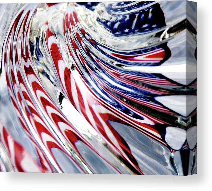 Flag Canvas Print featuring the photograph Rippled Stripes by Frances Miller