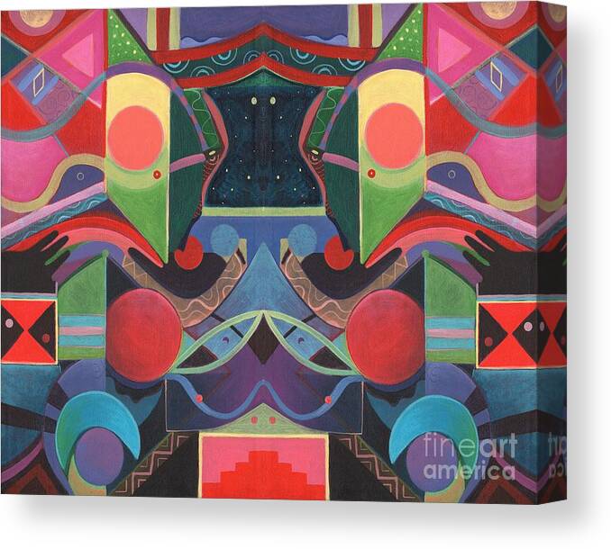 Symmetry Canvas Print featuring the mixed media Rising Above and Synergy 3 by Helena Tiainen