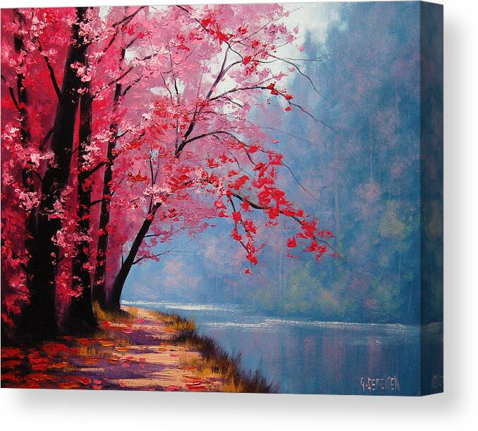 River Canvas Print featuring the painting River Bend by Graham Gercken