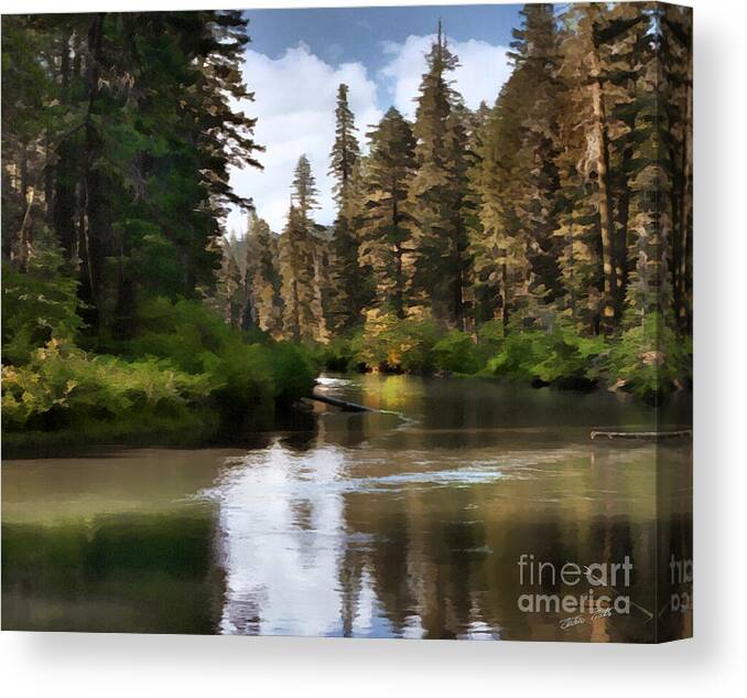 Millers Creek Canvas Print featuring the painting Millers Creek Painterly #2 by Peter Piatt