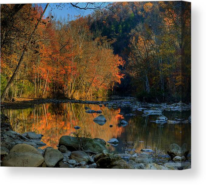 Ponca Canvas Print featuring the photograph River Reflection Buffalo National River at Ponca by Michael Dougherty