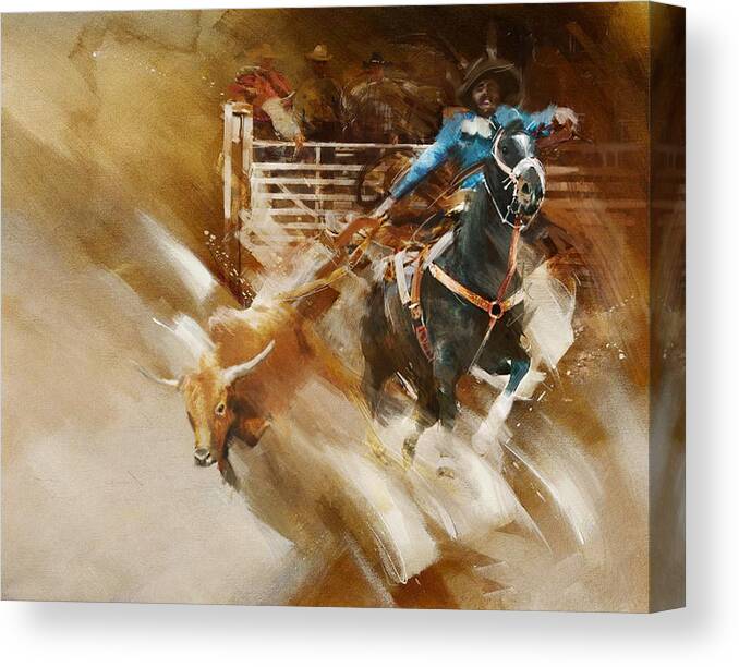 Rodeo Canvas Print featuring the painting Rodeo 35 by Maryam Mughal
