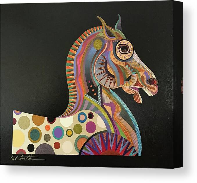 Horse Painting Canvas Print featuring the painting Roman Horse by Bob Coonts