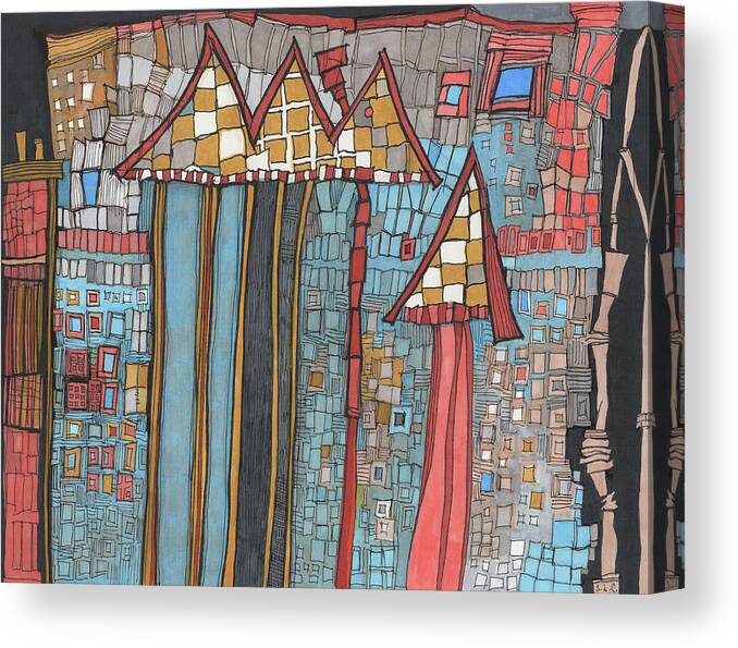 Drawing Canvas Print featuring the drawing Dilapidated World by Sandra Church