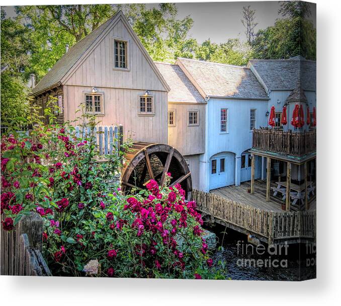 Roses Canvas Print featuring the photograph Roses at the Plimoth Grist Mill by Janice Drew