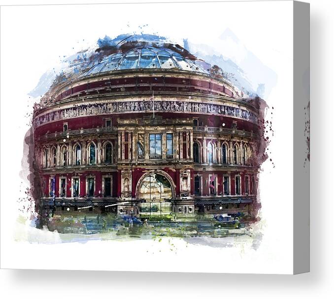 Royal Albert Hall Canvas Print featuring the painting Royal Albert Hall - London by Justyna Jaszke JBJart