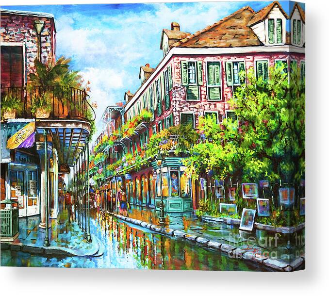New Orleans Art Canvas Print featuring the painting Royal at Pere Antoine Alley, New Orleans French Quarter by Dianne Parks