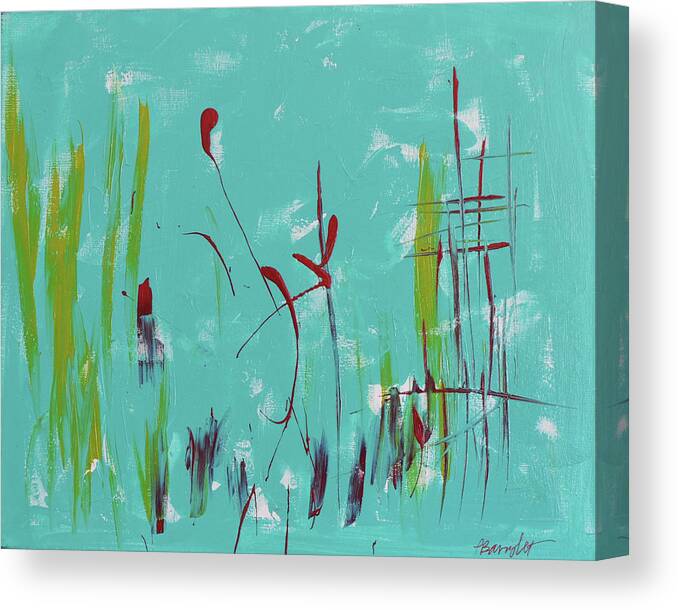 Top Canvas Print featuring the painting Rushes And Reeds by Paulette B Wright
