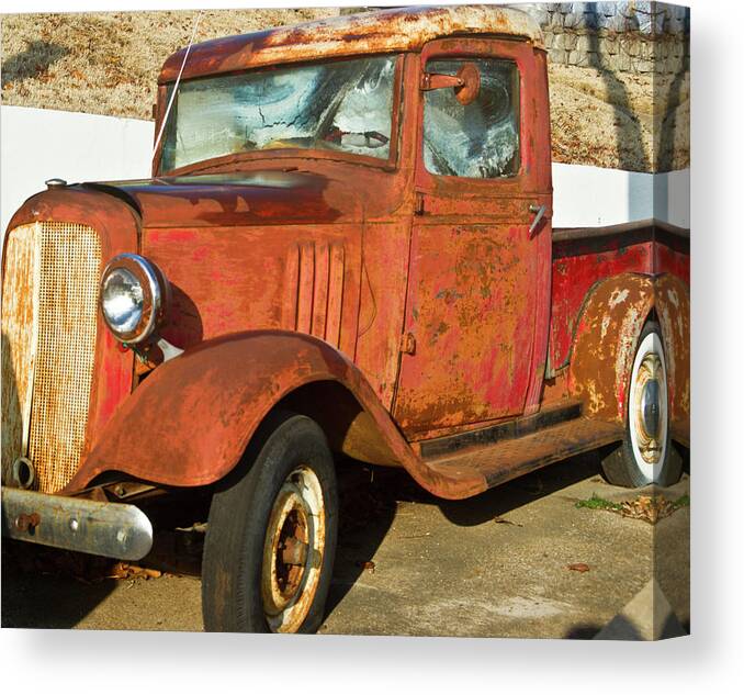 Rusty Canvas Print featuring the photograph Rusty Chevrolet Pickup Truck 1934 by Douglas Barnett