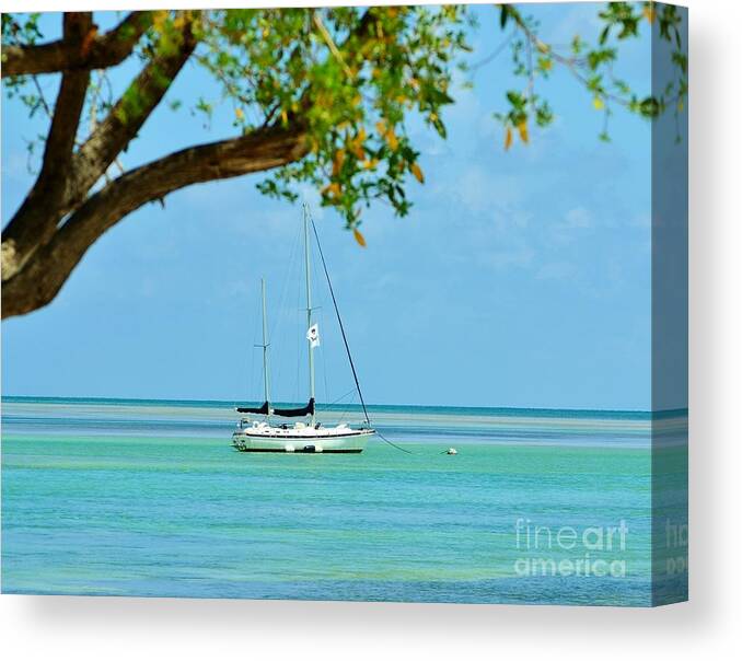 Sailboats Canvas Print featuring the photograph Sailing away to Key Largo by Rene Triay FineArt Photos