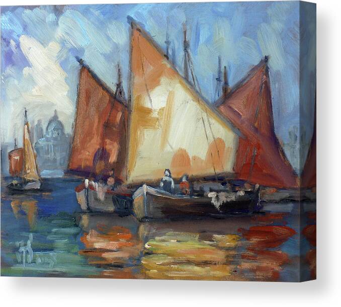 Sails Canvas Print featuring the painting Sails 2 - Venice by Irek Szelag