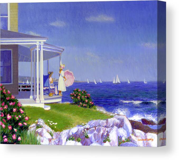Sailboats Canvas Print featuring the painting Sails of August by Candace Lovely