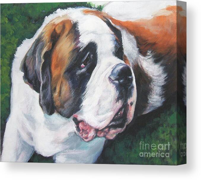 Saint Bernard Canvas Print featuring the painting Saint Bernard by Lee Ann Shepard