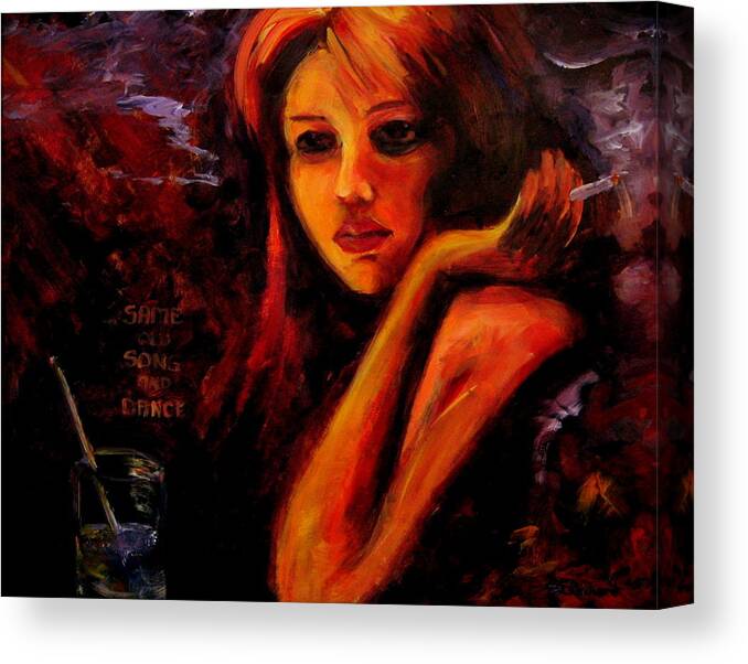 Woman Canvas Print featuring the painting Same Old Song and Dance by Jason Reinhardt