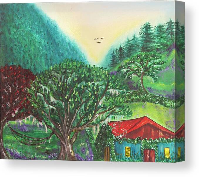Sanctuary Canvas Print featuring the painting Sanctuary by Neslihan Ergul Colley