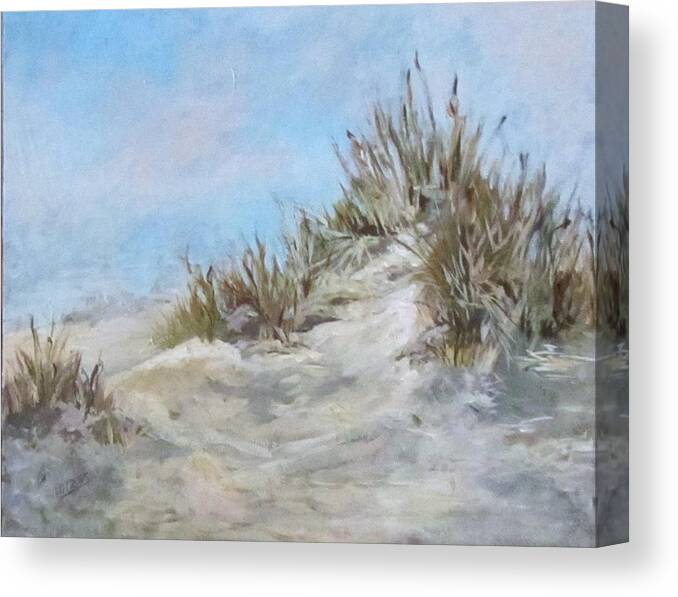 Landscape Canvas Print featuring the painting Sand Dunes and Salty Air by Barbara O'Toole