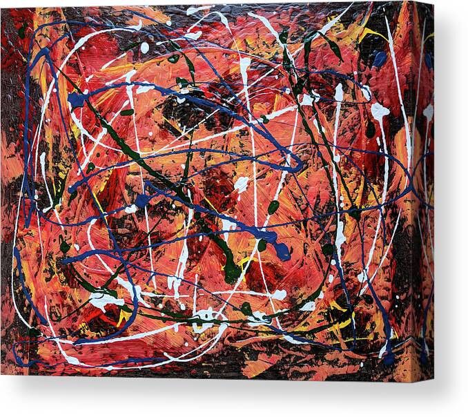 Acrylic On Canvas Canvas Print featuring the painting Scatter #1 by Trisha Pena