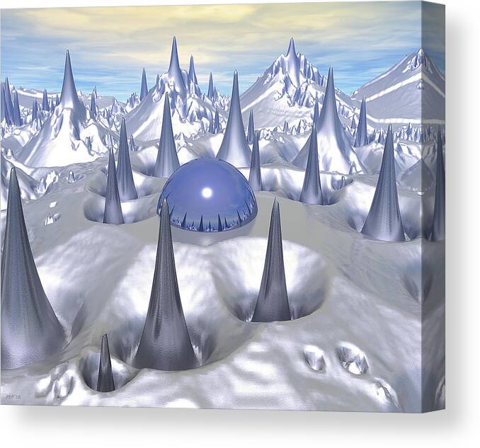 Sci Fi Canvas Print featuring the digital art Science Fiction Landscape by Phil Perkins