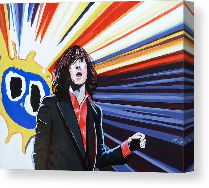 Primalscream Canvas Print featuring the painting Screamadelica by Justin Robertson