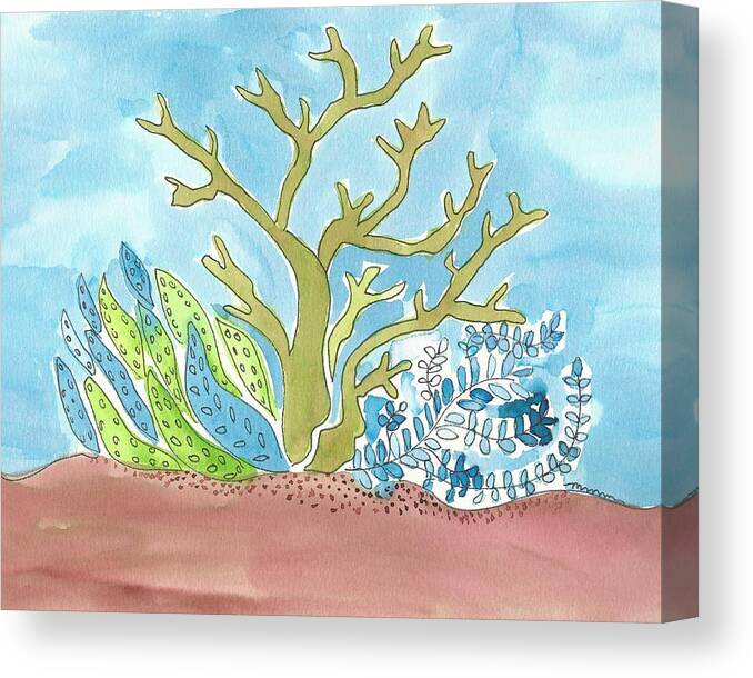 Underwater Canvas Print featuring the painting Sea Life I by Monica Martin