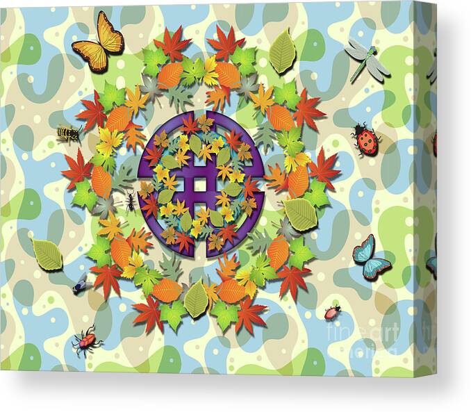 Pattern Canvas Print featuring the digital art Seasonal Cycle by Ariadna De Raadt