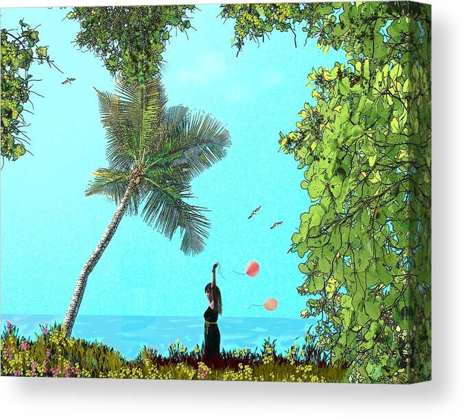 Seascape Canvas Print featuring the digital art Send Me A Sign by Tony Rodriguez