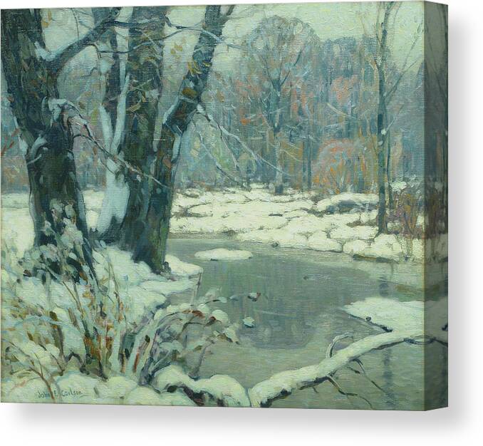 John F Carlson Canvas Print featuring the painting Silvered Brook by John F Carlson