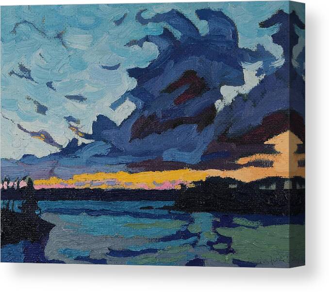 Stratocumulus Canvas Print featuring the painting Singleton Sunset Stratocumulus by Phil Chadwick