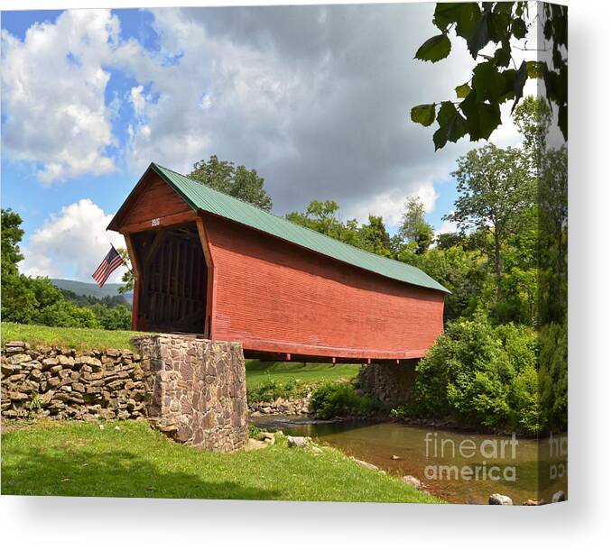 Sinking Creek Covered Bridge Giles County Virginia Canvas Print featuring the photograph Sinking Creek Covered Bridge - Giles County Virginia by Kerri Farley