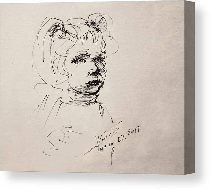 Sketch Canvas Print featuring the drawing Sketch 10 28 2017 by Ylli Haruni