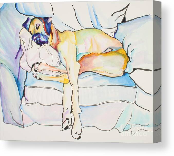 Great Dane Canvas Print featuring the painting Sleeping Beauty by Pat Saunders-White
