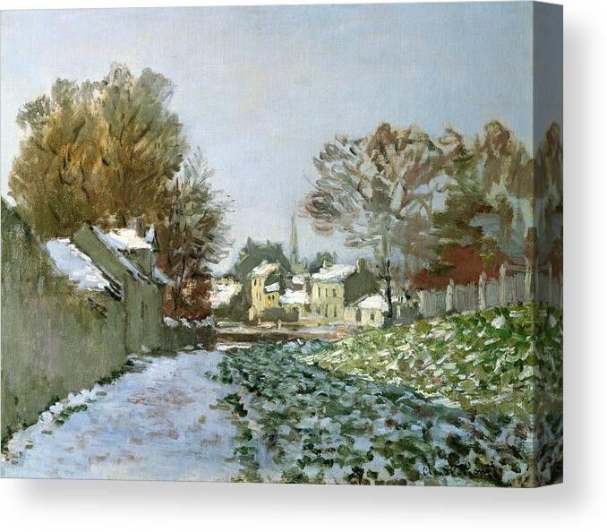 Snow Canvas Print featuring the painting Snow at Argenteuil by Claude Monet
