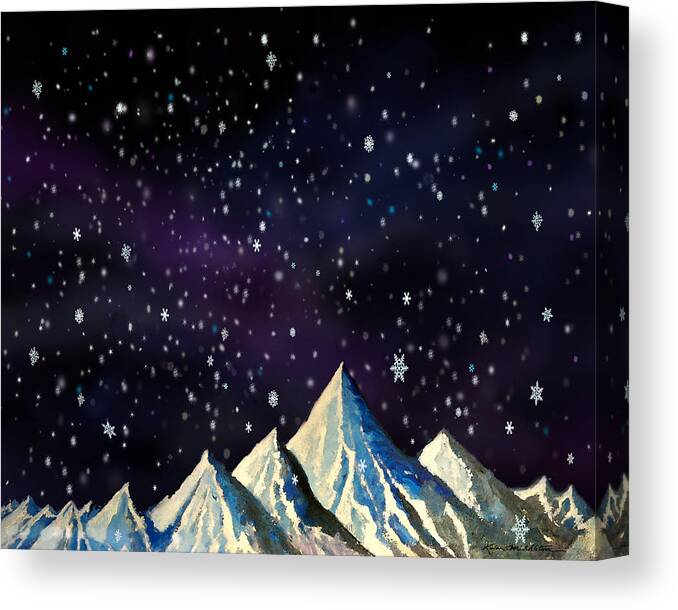 Star Canvas Print featuring the digital art Snowfakes by Kevin Middleton