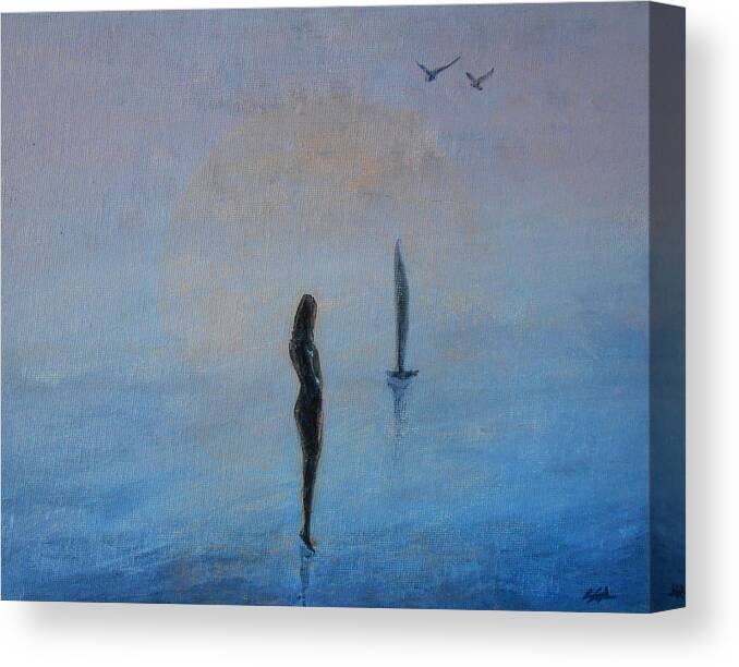 Minimalism Canvas Print featuring the painting So Close by Jane See