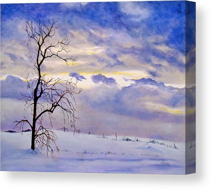 Tree Canvas Print featuring the painting Solitude by Marina Petro