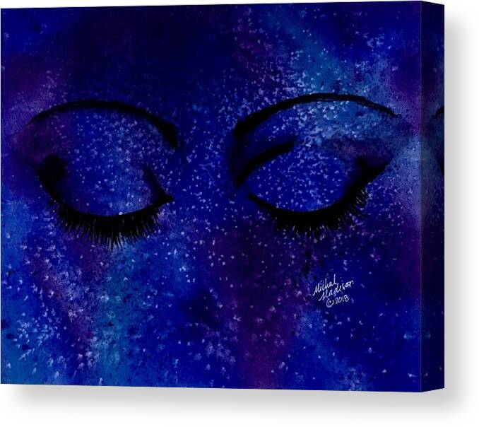 Cosmic Canvas Print featuring the painting Solitude by Michal Madison