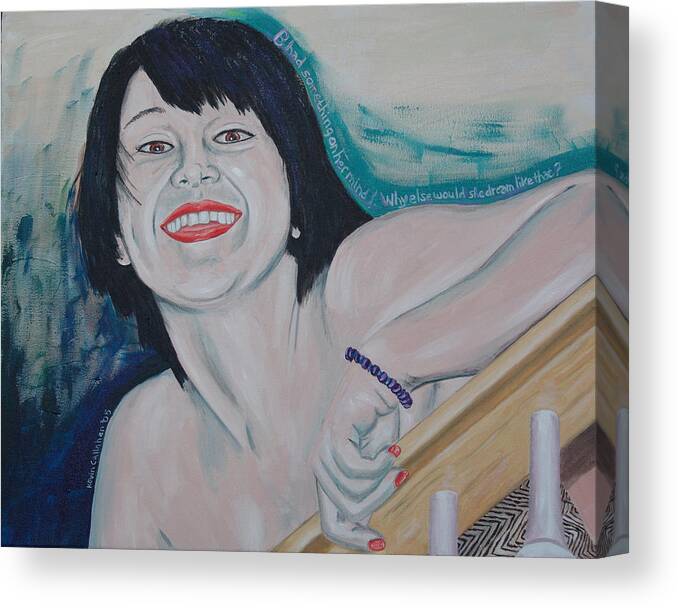 Kevin Callahan Canvas Print featuring the painting Something on her Mind by Kevin Callahan