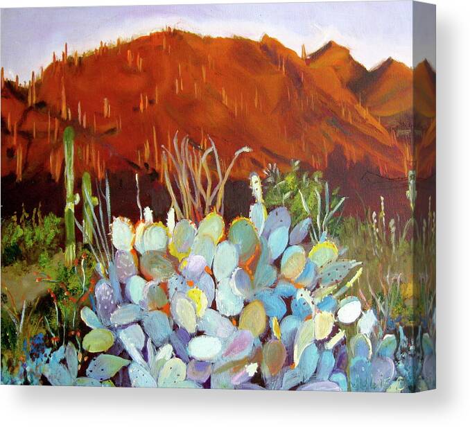 Sunset Canvas Print featuring the painting Sonoran Sunset by Julie Todd-Cundiff