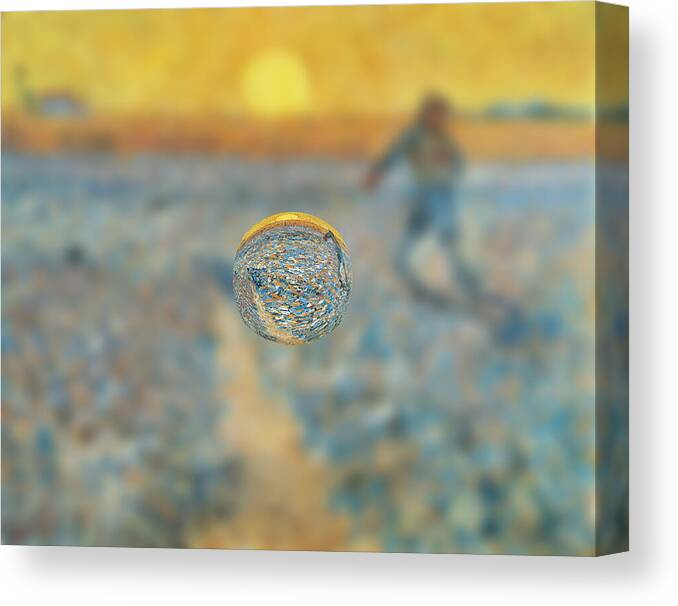 Abstract In The Living Room Canvas Print featuring the digital art Sphere 12 van Gogh by David Bridburg