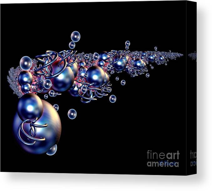 Spheres Canvas Print featuring the digital art Spirals and Spheres by Leslie Revels