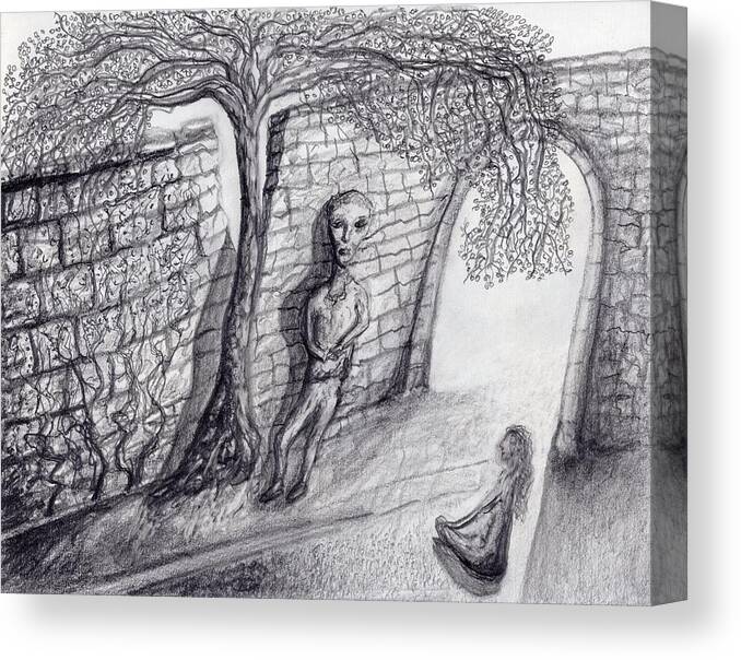 Spirit Canvas Print featuring the drawing Spirit Nearby by Jim Taylor
